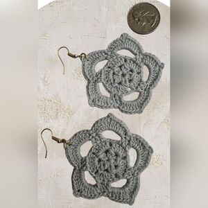 Hand Crafted Crochet Flower Earrings